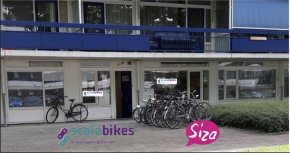 Afbeelding van de werkplek 'Fietsenwinkel en werkplaats Scalabikes in samenwerking met Siza'.